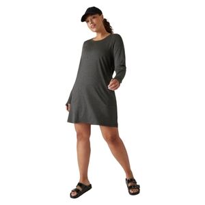 Athleta Uptempo Long Sleeve Dress Gray Women's XS